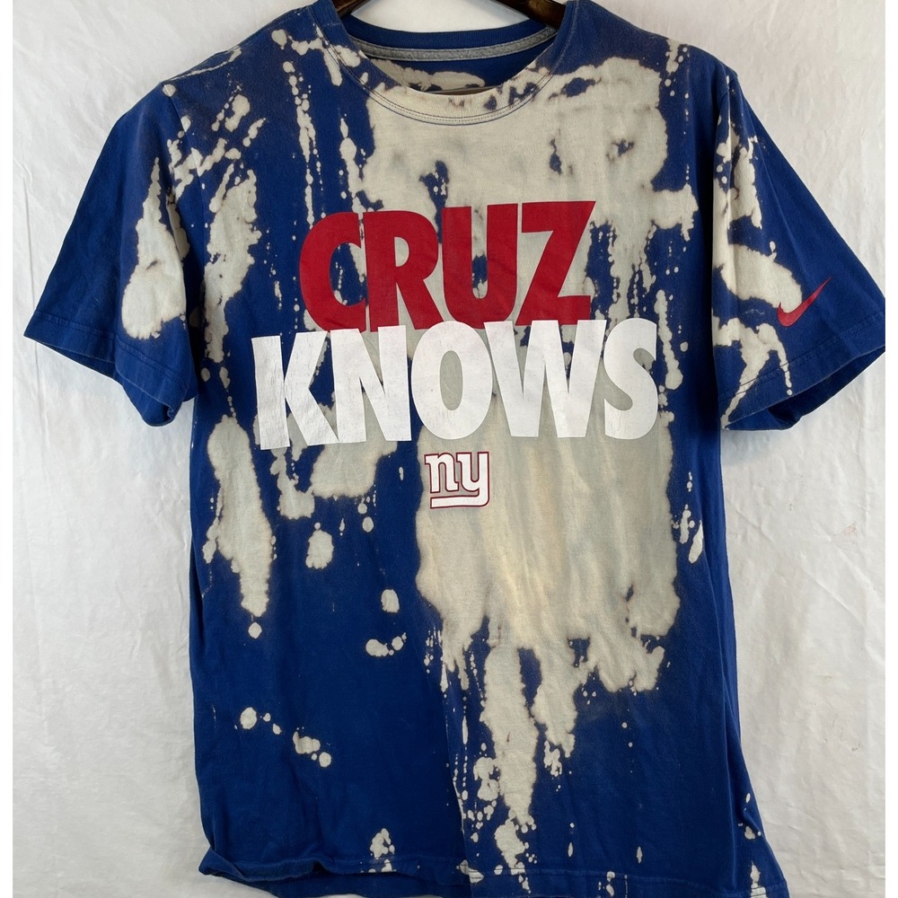 Nike Cruz Knows New York Giants Tie Dye T-Shirt Men's Large Blue White NFL